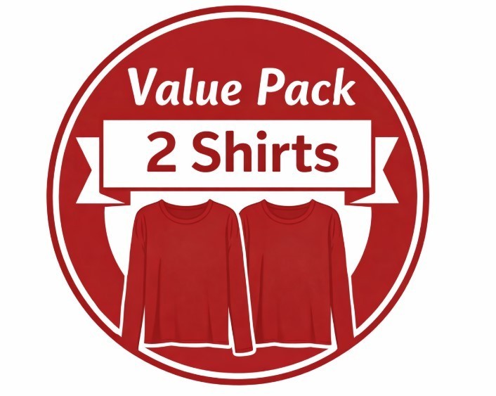 2 Pack-Women’s Red SUPIMA Cotton-Long Sleeve – A New Day T-Shirts Sizes S/M/L