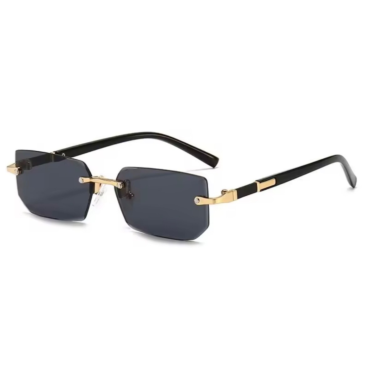 Vintage Rimless Rectangle Sunglasses Retro Fashion Shades Men Women.