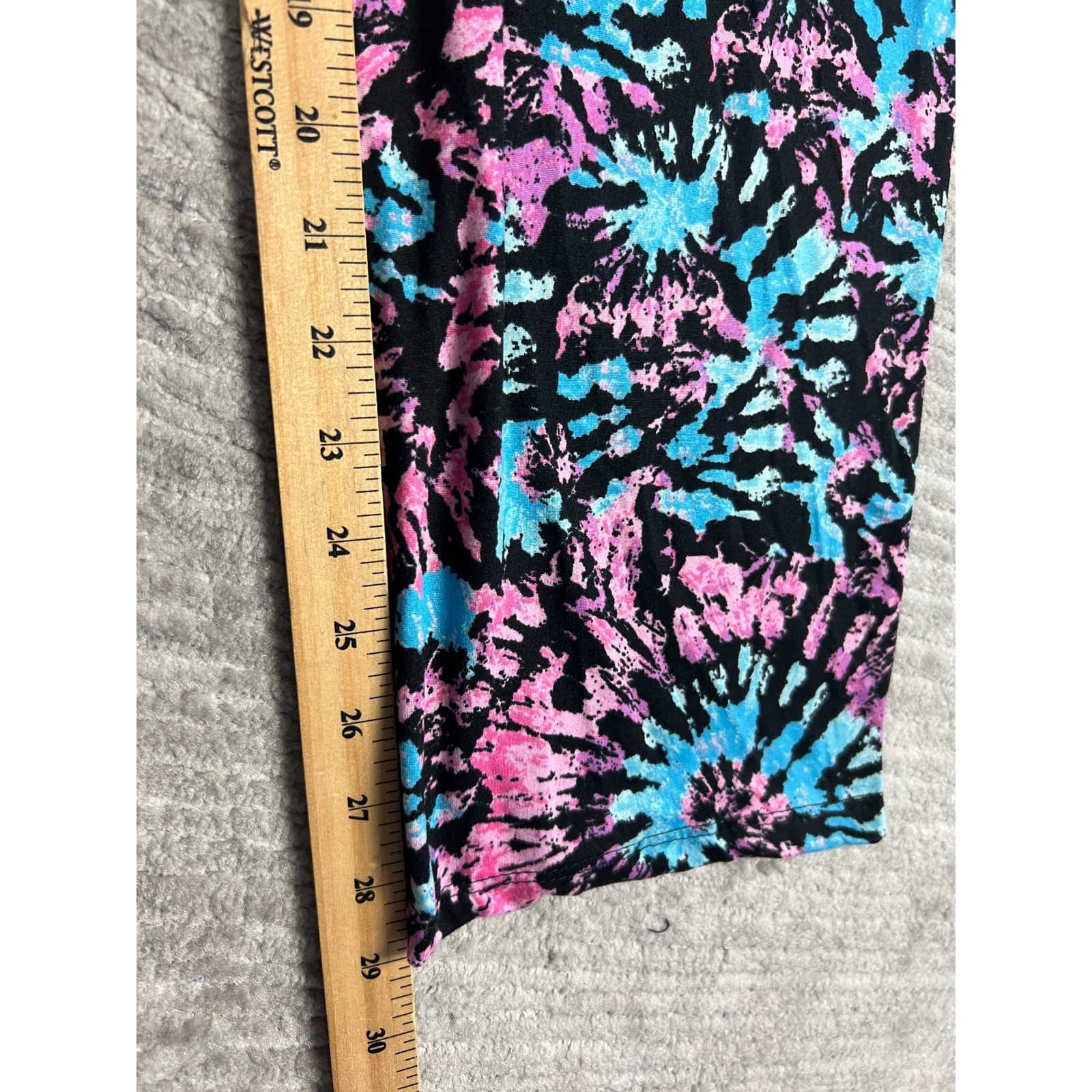 Bobbie Brooks Pajama Pants Womens Small Pink Blue Tie Dye Wide Leg Sleepwear USA