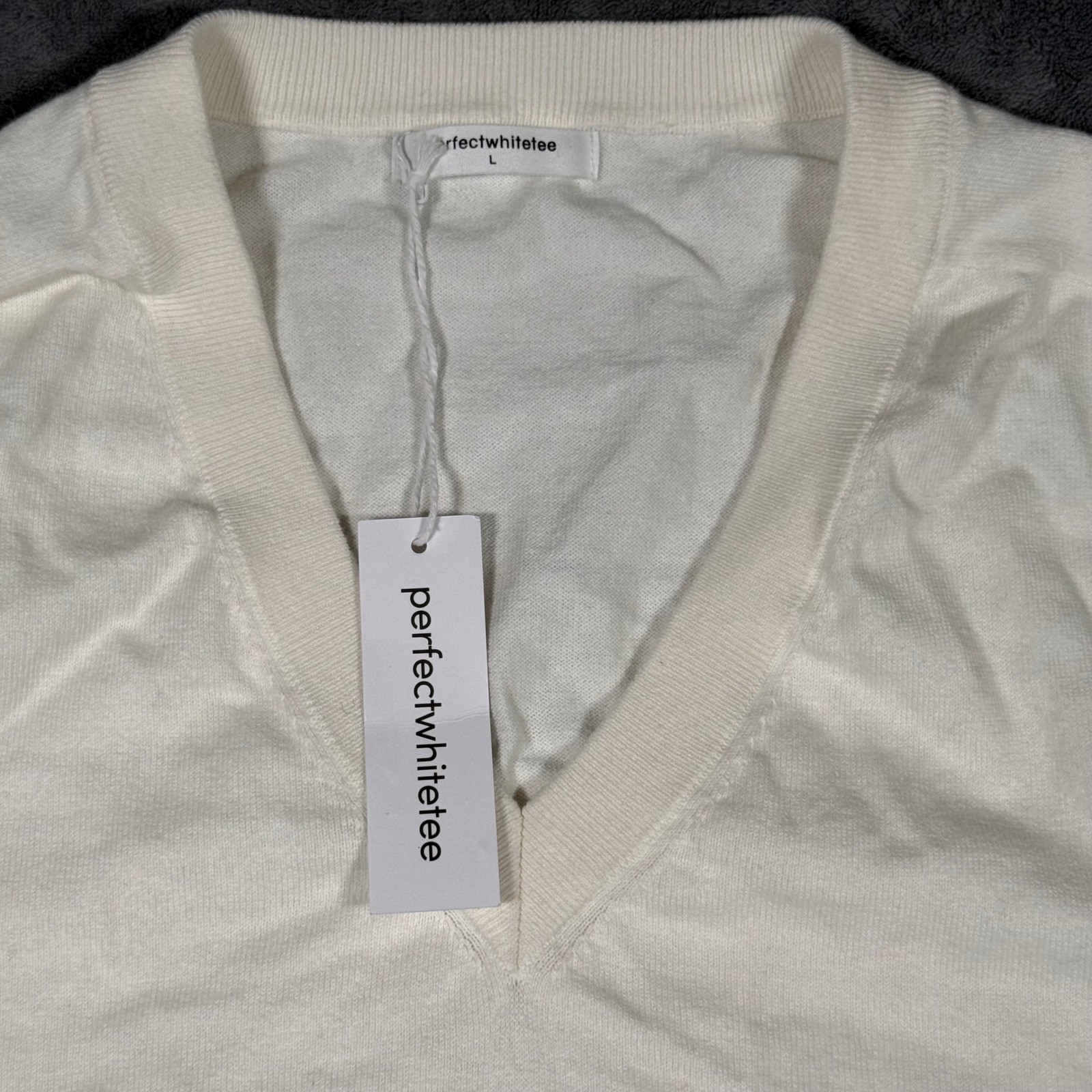 Perfect White Tee Georgina Cashmere V Neck Sweater Women’s Large New