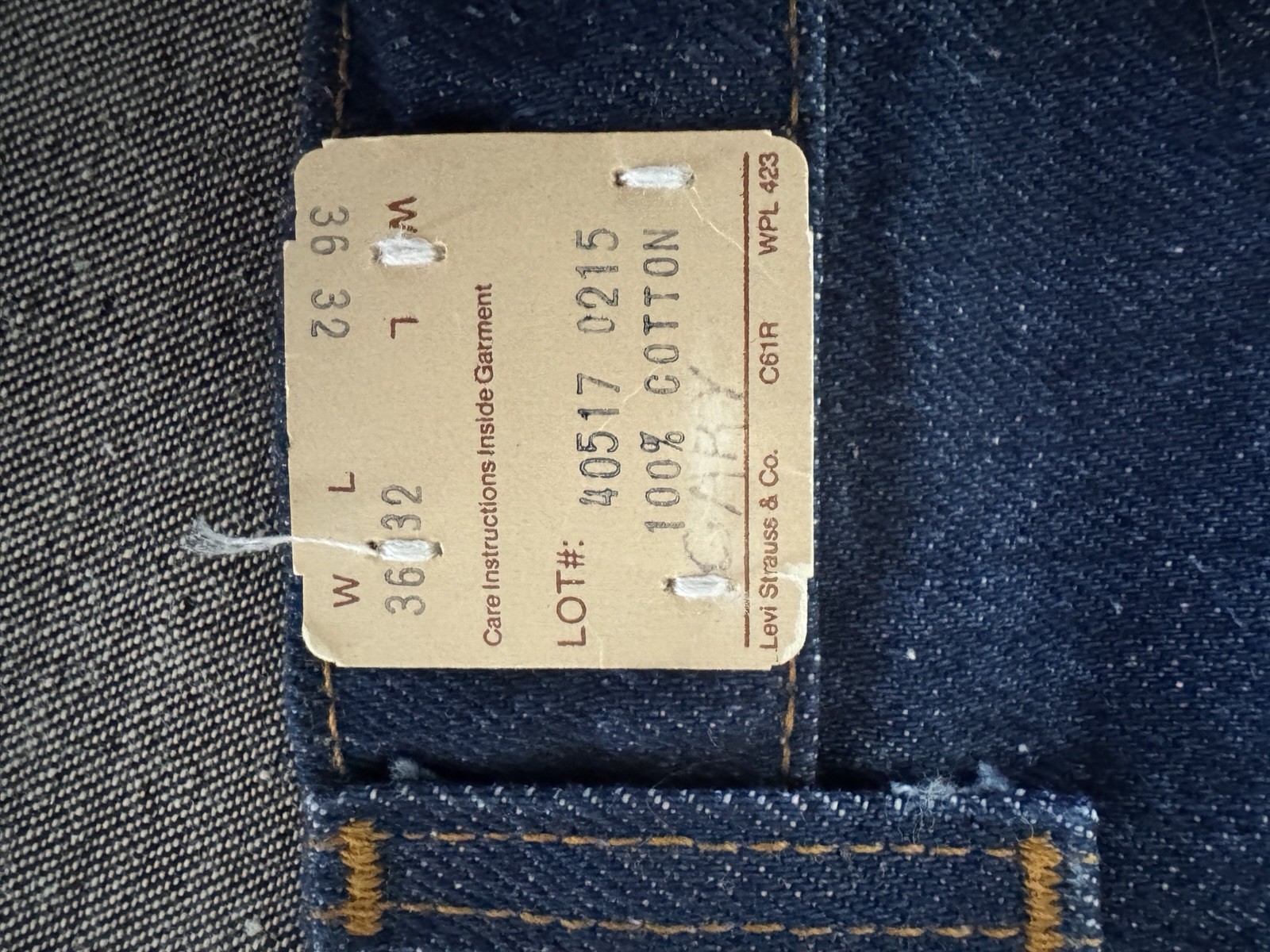 Levi’s Saddleman Boot Cut 517 Demin Jeans Deadstock Orange Tab 36×32