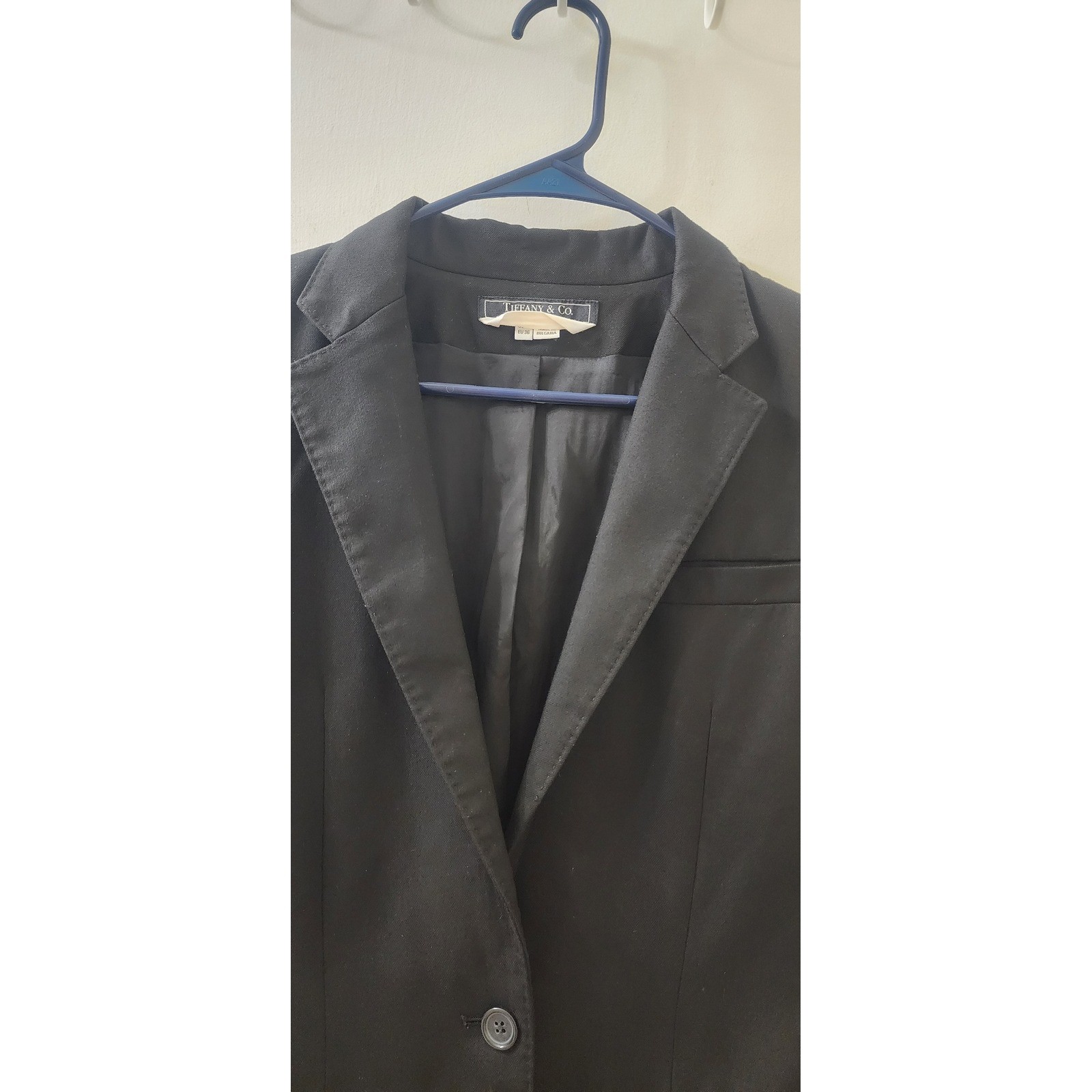 Tiffany & Co. Wardrobe Womens Black Single Button Blazer Jacket Size 4