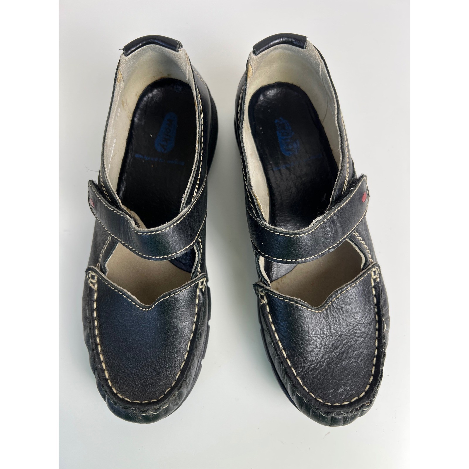 Wolky Yukon 1500-300 Leather Mary Jane Comfort Walking Shoes Black EU 39 US 8.5