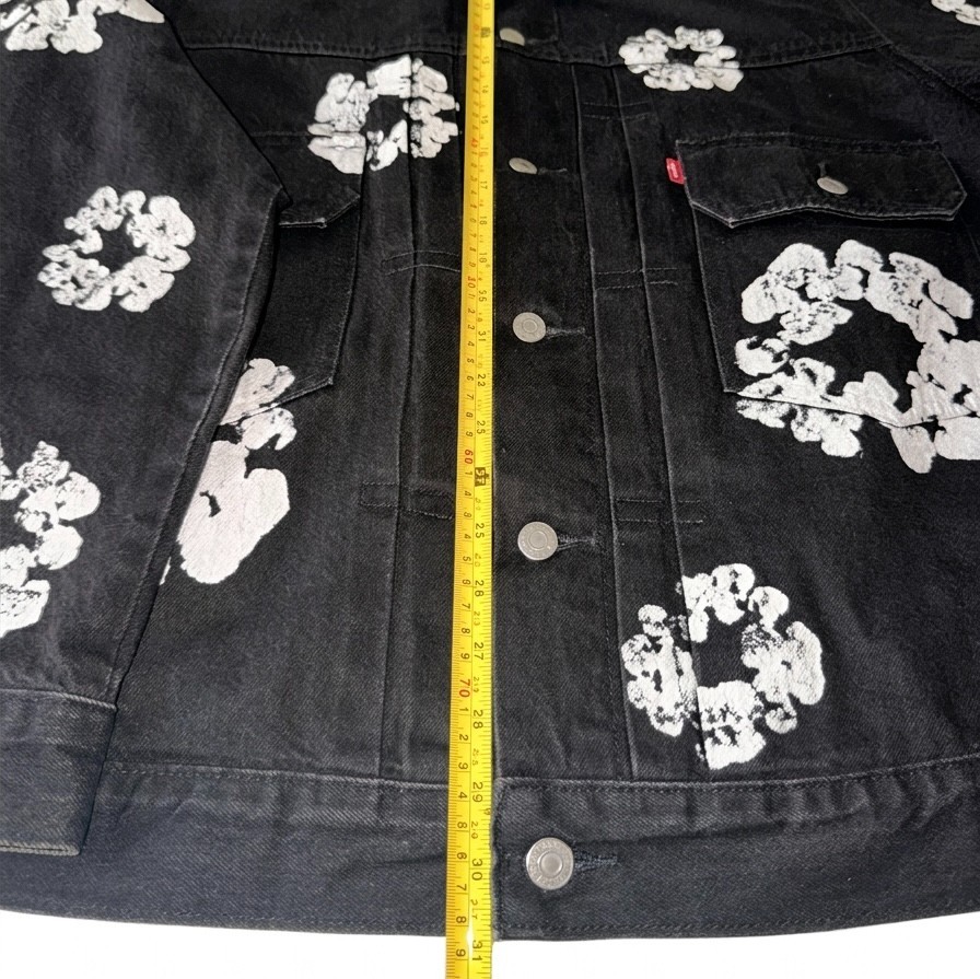 Denim Tears x Levi’s Type II Cotton Wreath Trucker Jacket Black Mens Size XL