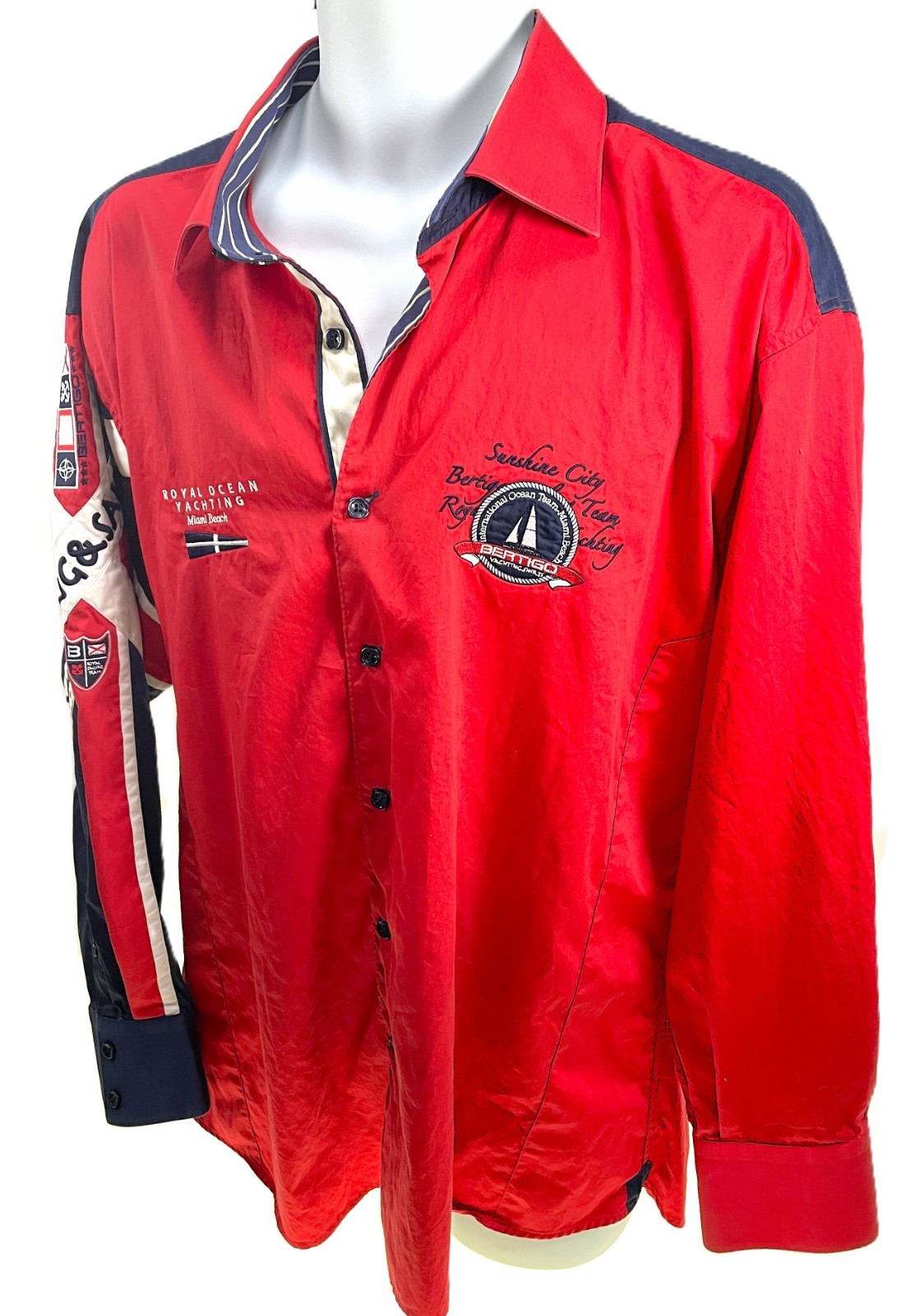 Bertigo 7 (3X) International Ocean Yachting Sailing Miami Nautical Red Shirt