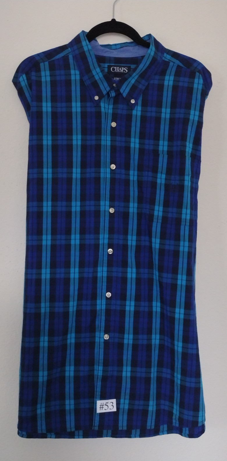 Men’s CHAPS STRETCH EASY CARE PLAID SHIRT Size 3XB LOGO ONE POCKET LONG SLEEVE