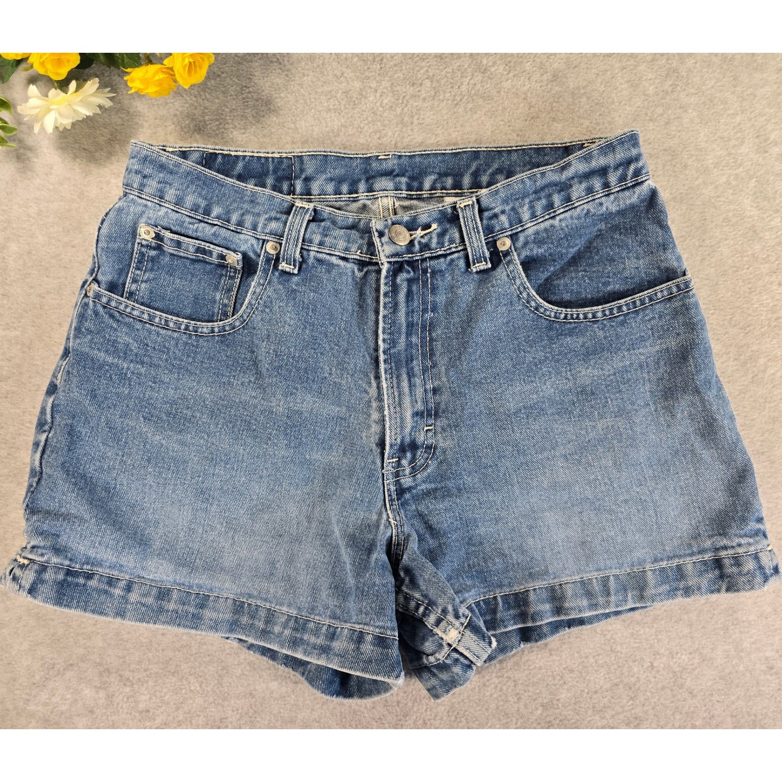 Vintage 90s Jordache High Waisted Denim Jean Shorts Blue Size 13/14 Summer