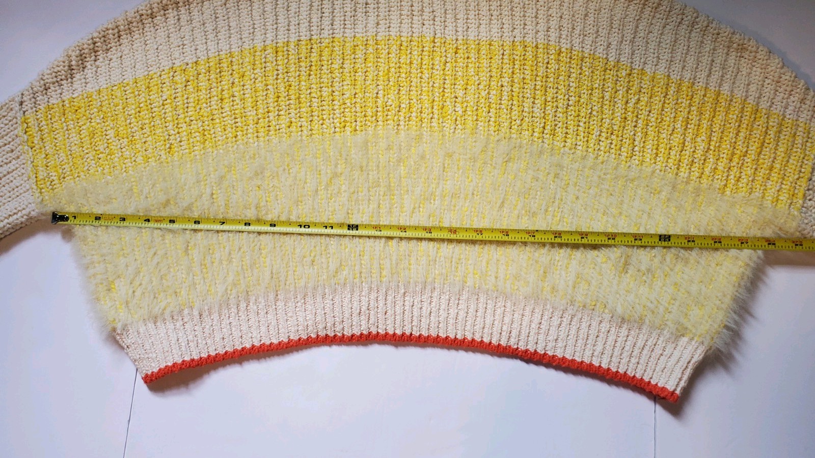 Free People Sunbright Sweater Yellow Colorful Fuzzy Sz M