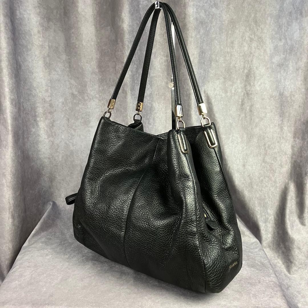 COACH Madison Phoebe Shoulder Bag Black Leather Handbag Authentic Classic