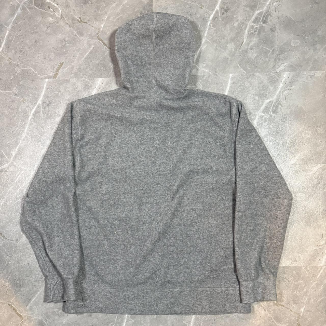 Old Navy fleece grey script logo hoodie with white and black logo