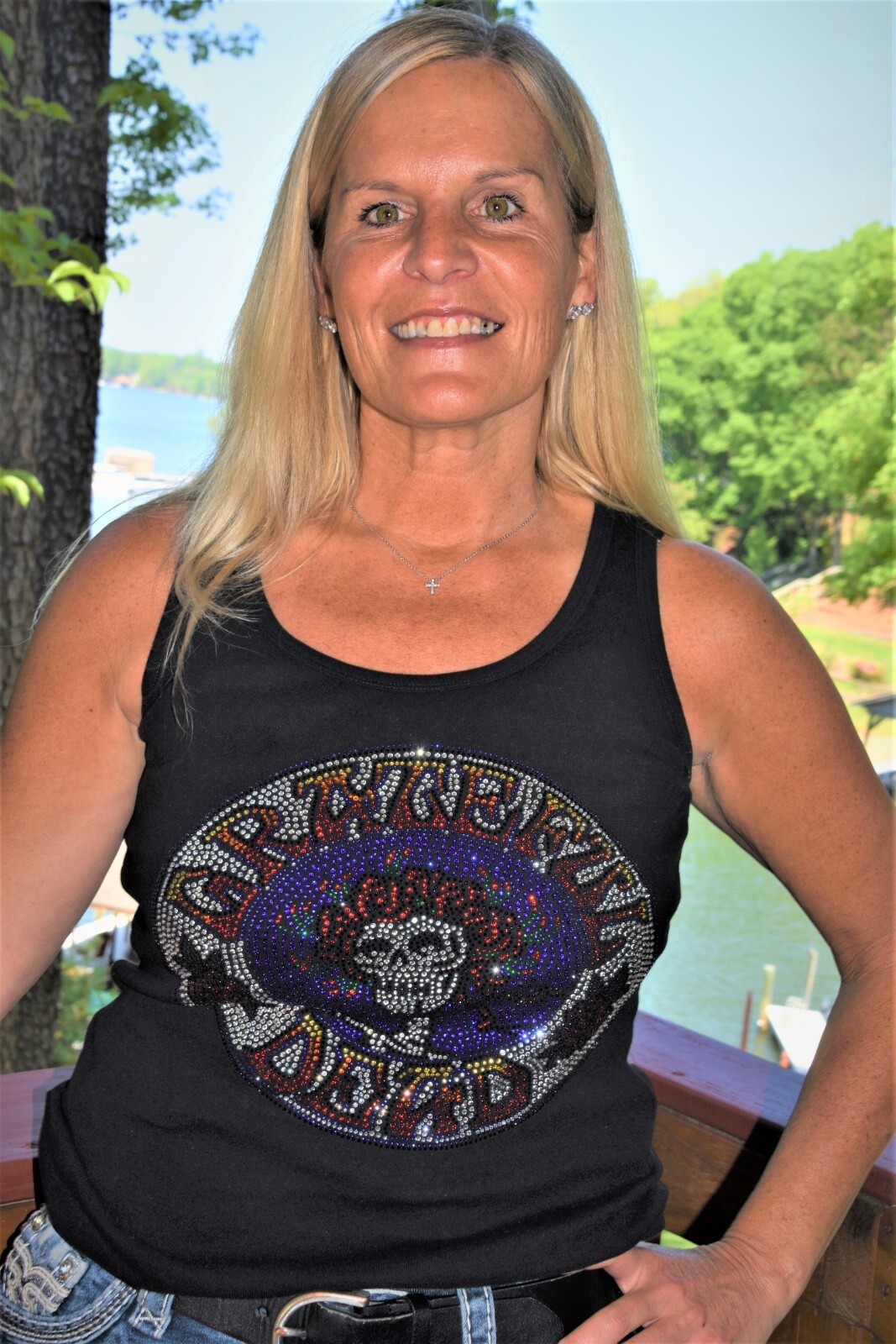 Grateful Dead rhinestone bling shirt tank XS S M L XL XXL 1X 2X 3X 4X5X