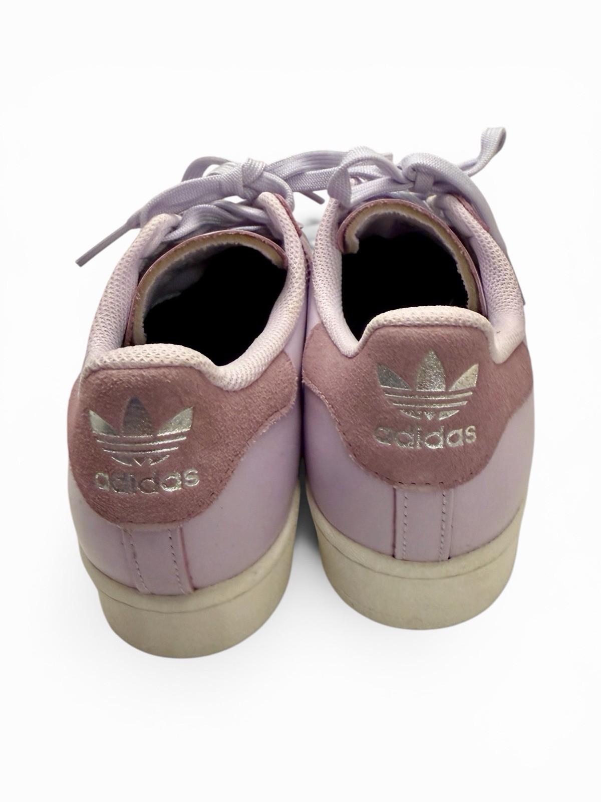 adidas Superstar Low Top Shell Toe Lace-Up Sneakers Solid Purple Pink Beige