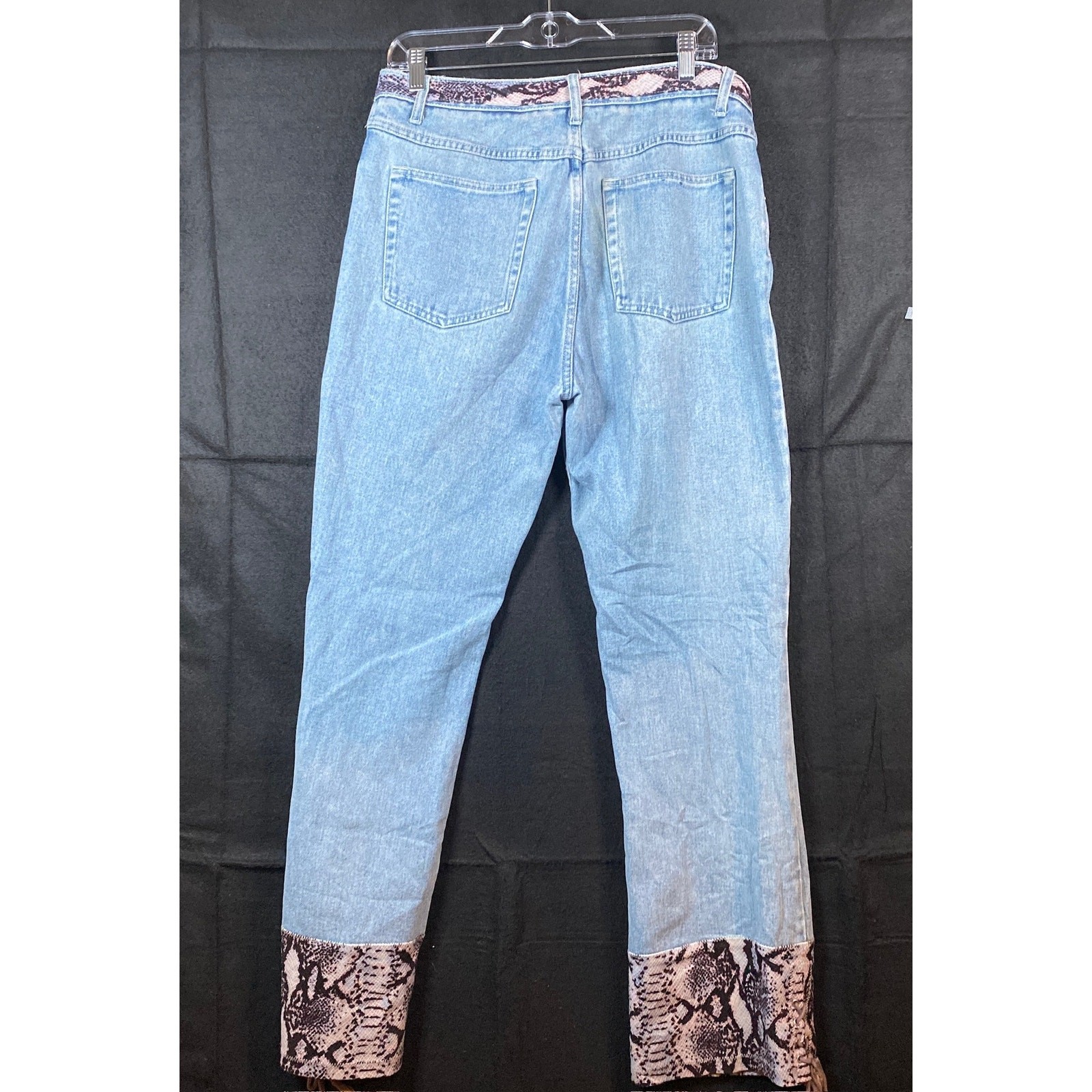 Vintage Vasco Womens Jeans Blue Denim Snake Print Straight Leg Cotton 15/16