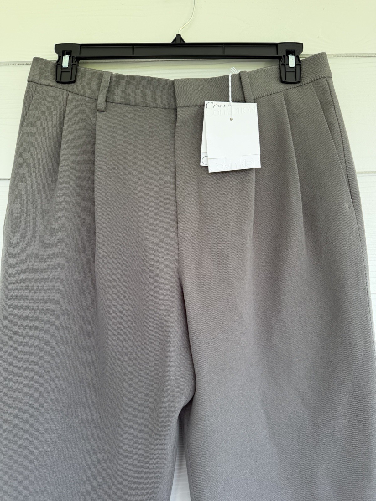 Calvin Klein Collection Wool Dress Pants Mens 46IT Moon Grey Italy NWT MSRP $940