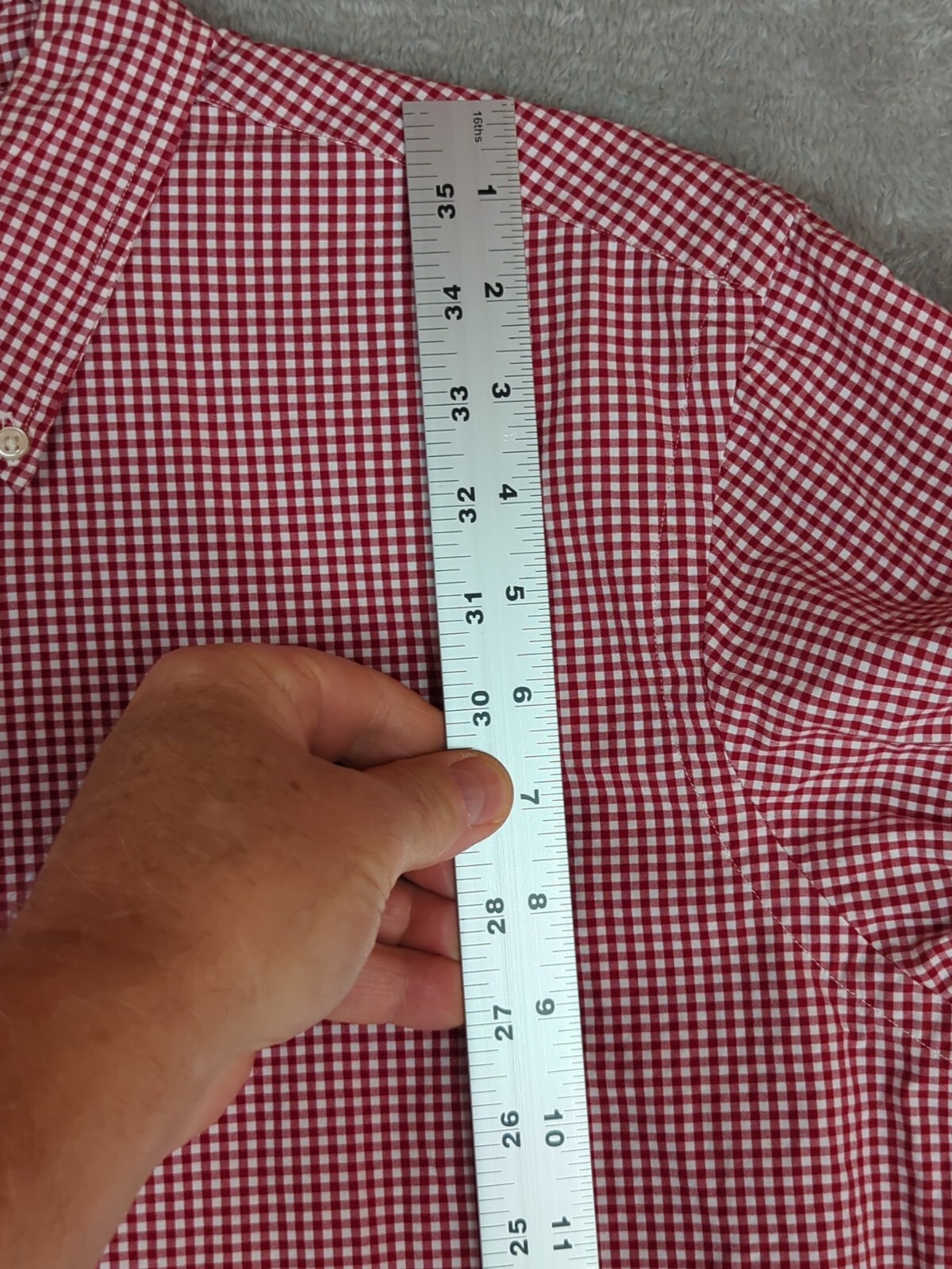 Ralph Lauren red Gingham Shirt Long Sleeve Size L Custom Fit
