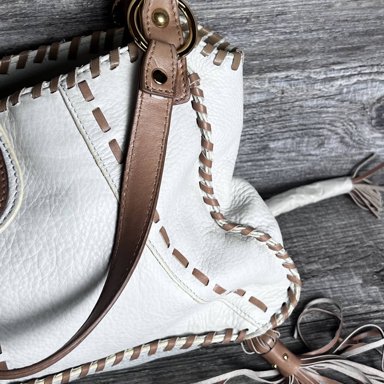 NEW RETRO LAUNDRY ICE 0270 LEATHER BRAIDED SATCHEL PURSE HAND BAG