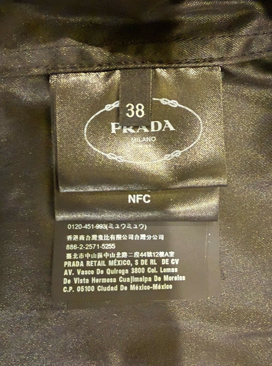 Prada Milano Short Sleeve 100% Polyamide Black Shirt Size 38 NWOT Fashion Y2K