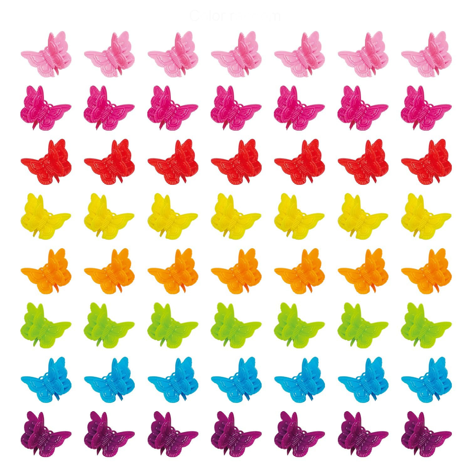 50 Packs Assorted Color Butterfly Hair Clips, Beautiful Mini Butterfly Hair Clip