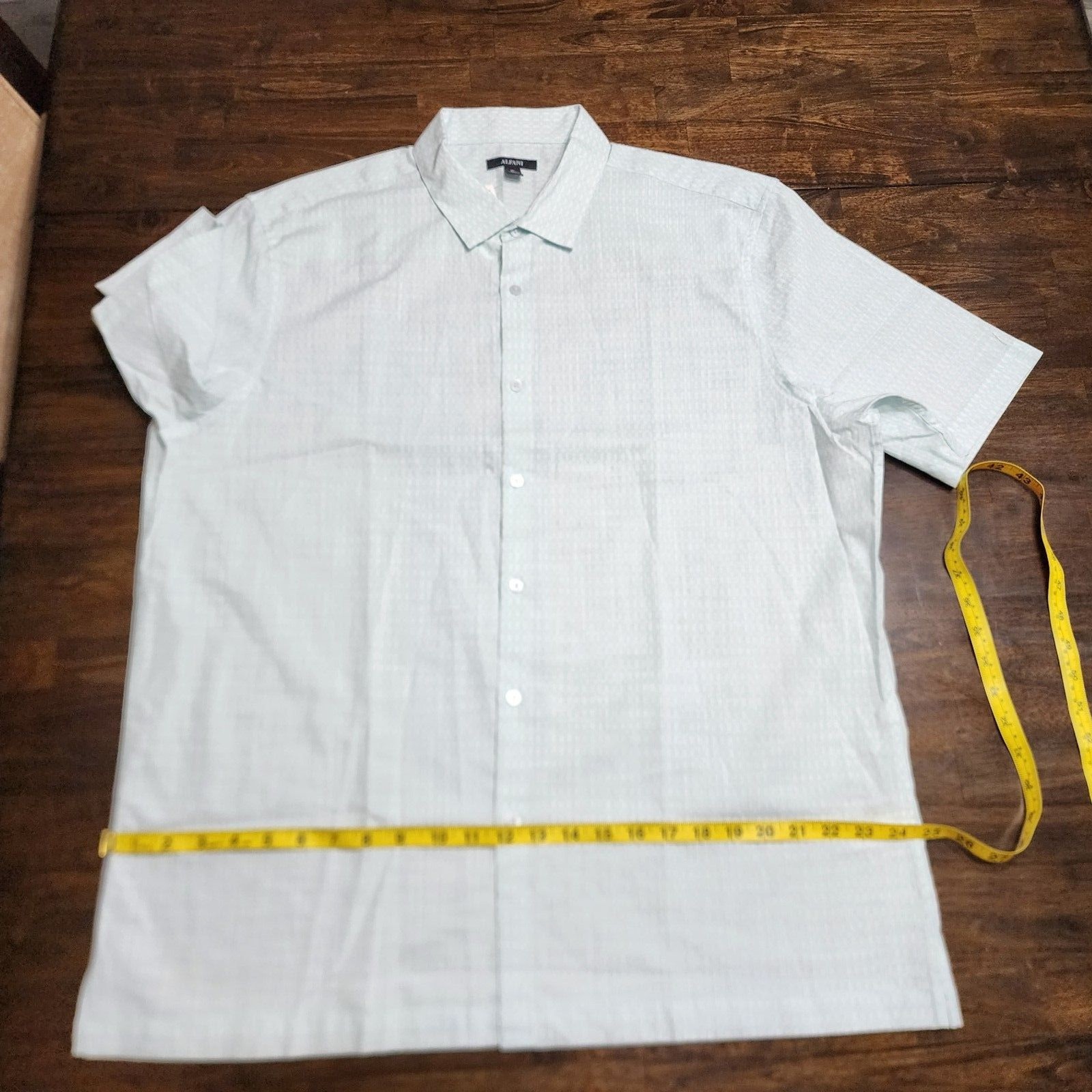 Alfani Tint Blue Short‑Sleeve Button‑Up Shirt – XL – 100% Cotton – NWT