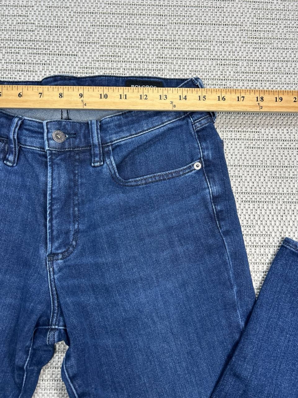 Bonobos Jeans Mens 32 Blue Denim Slim Fit Logo Cotton Stretch Mid Rise 30×29