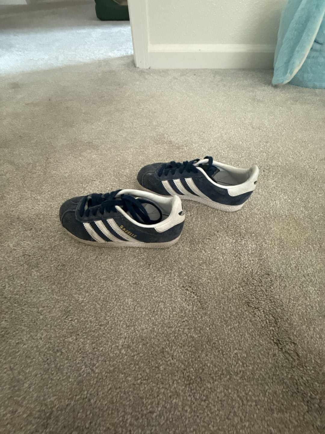Adidas Gazelle Navy Blue and White Suede Kids Sneakers – 11k