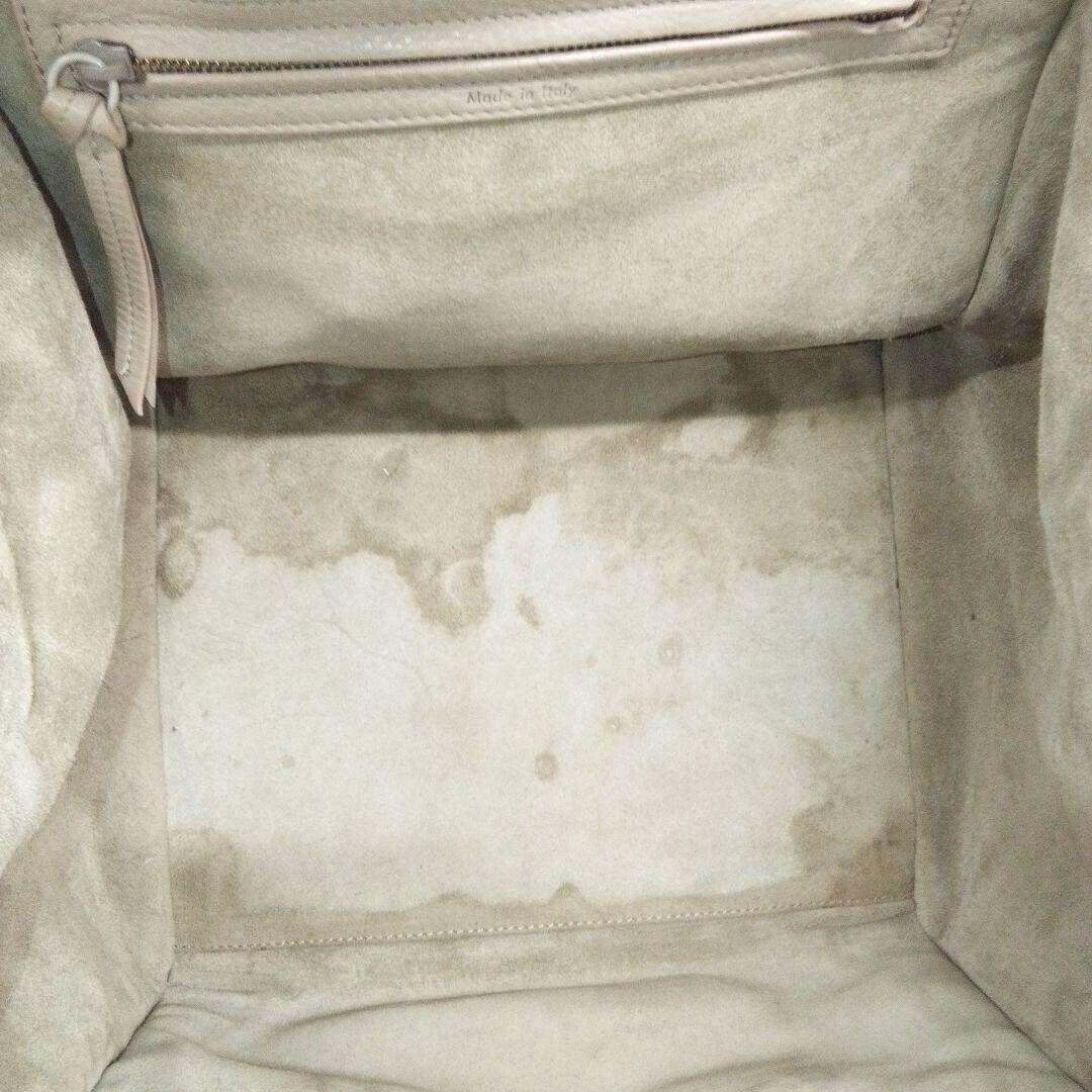 CELINE Luggage Phantom Tote Bag Greige Leather Zip Auth