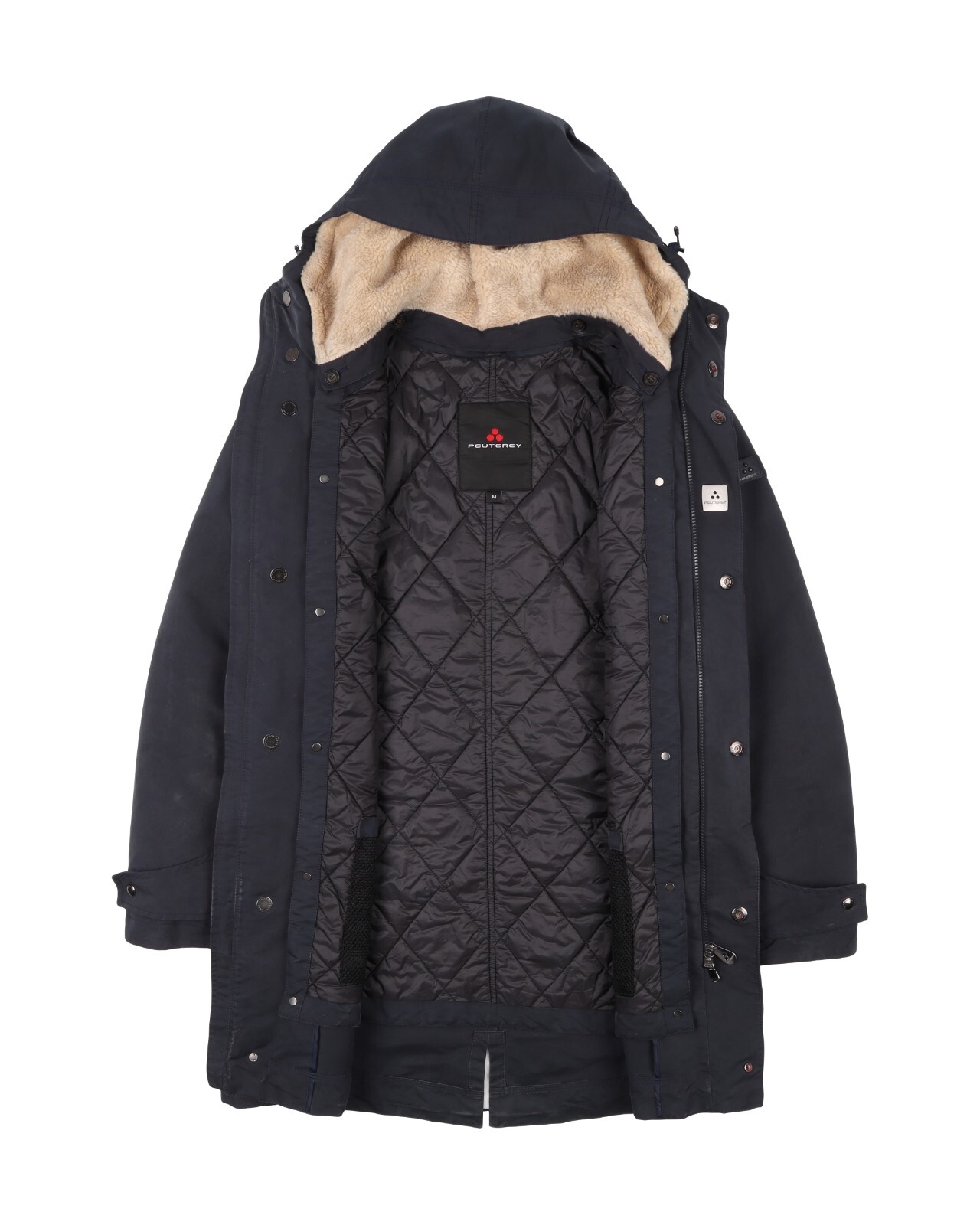 PEUTEREY Blue Double Layer MIcrofibre Parka Rain Coat Long Jacket Mens Size M