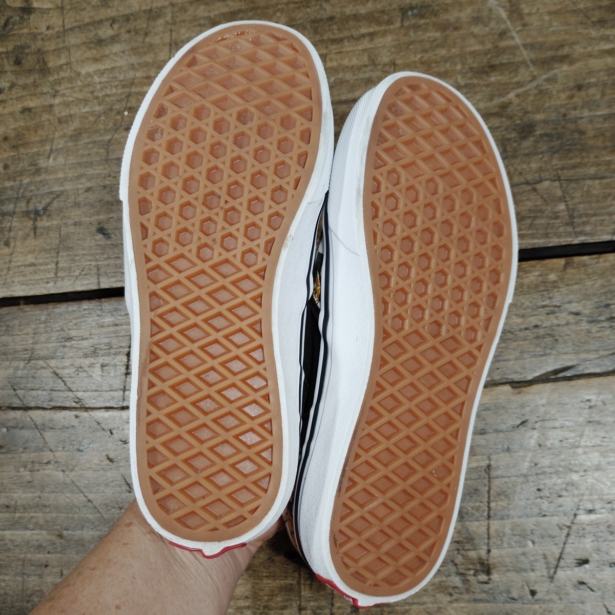 Vans Asher Youth Sz 3 Butterfly Loafer Checkered Slip On Shoes Skater Missy