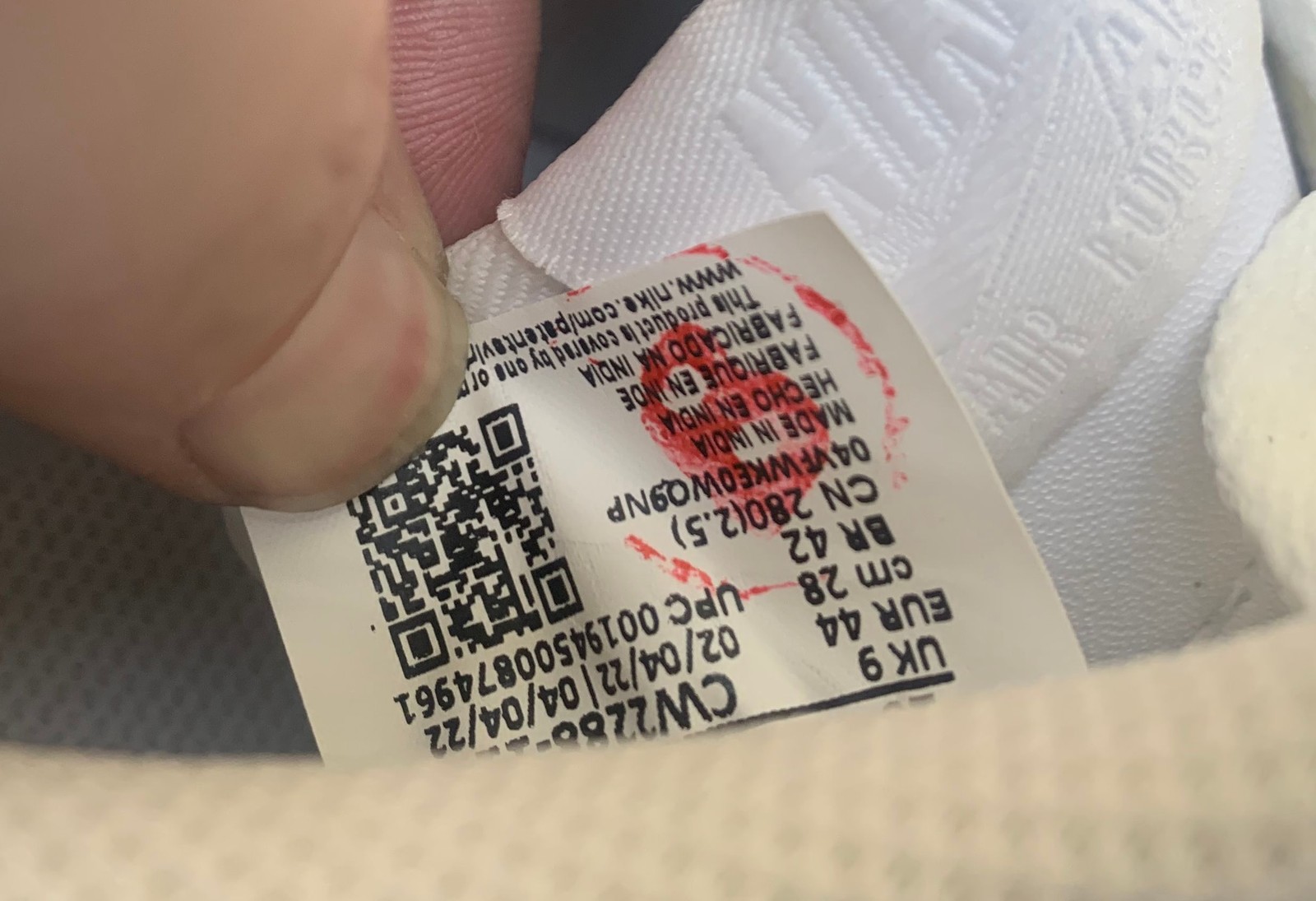 Nike Air Force 1 ’07 Low Top White Sneaker Men US10 / Women US11.5 *READ*