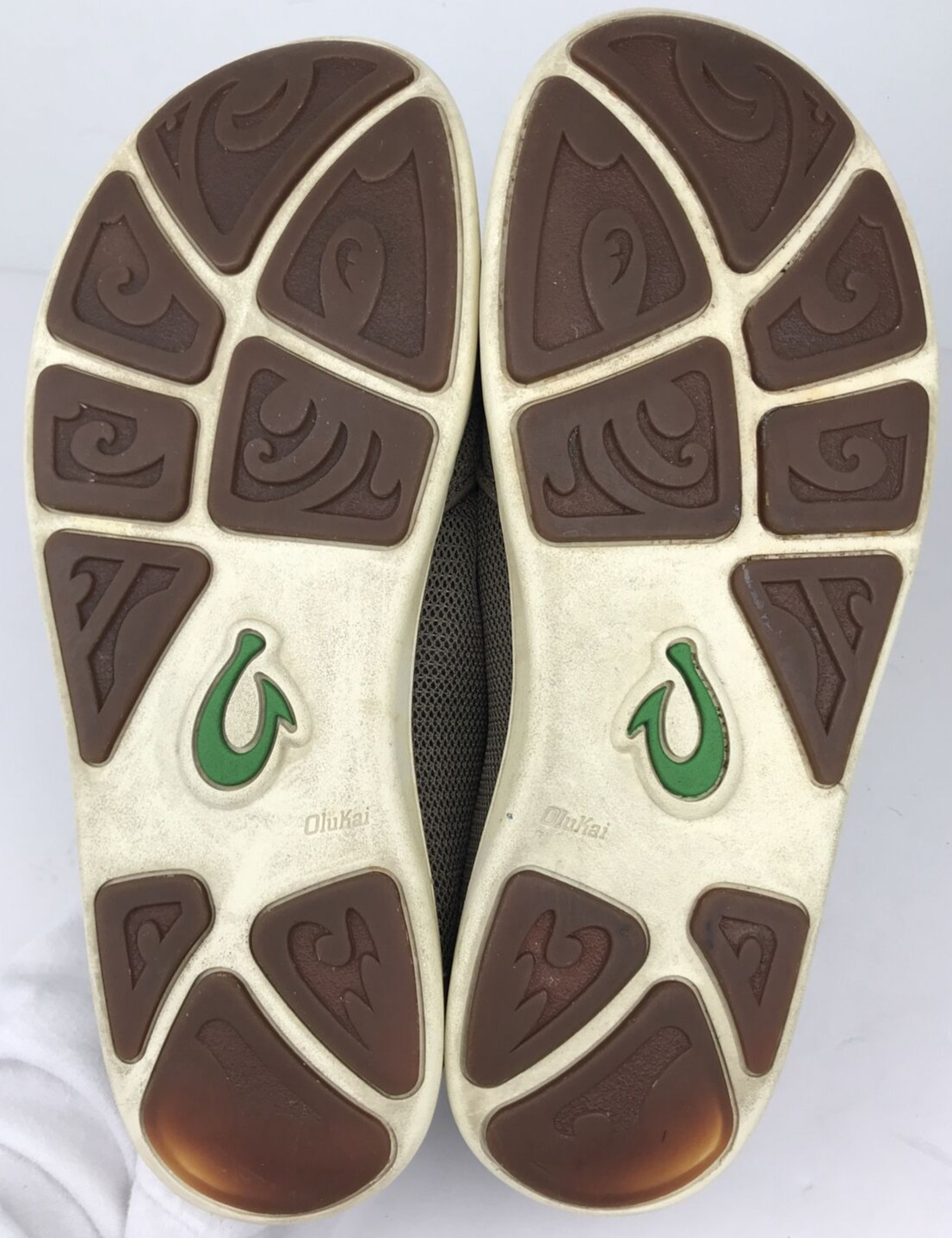 OluKai Nohea Mesh Loafers Men’s 8 Shoes Slip Ons Casual Comfort Brown / Green