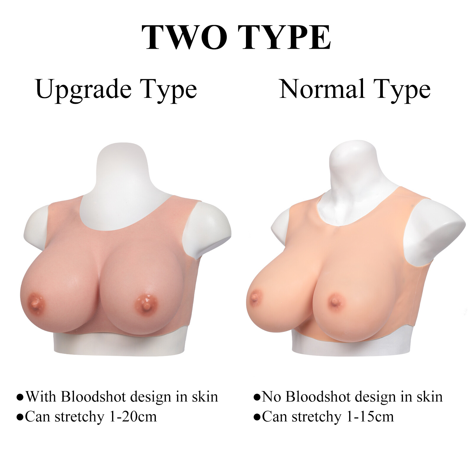 Silicone Breast Forms Round Collar Fake Boos For Transgender Crossdresser Sissy
