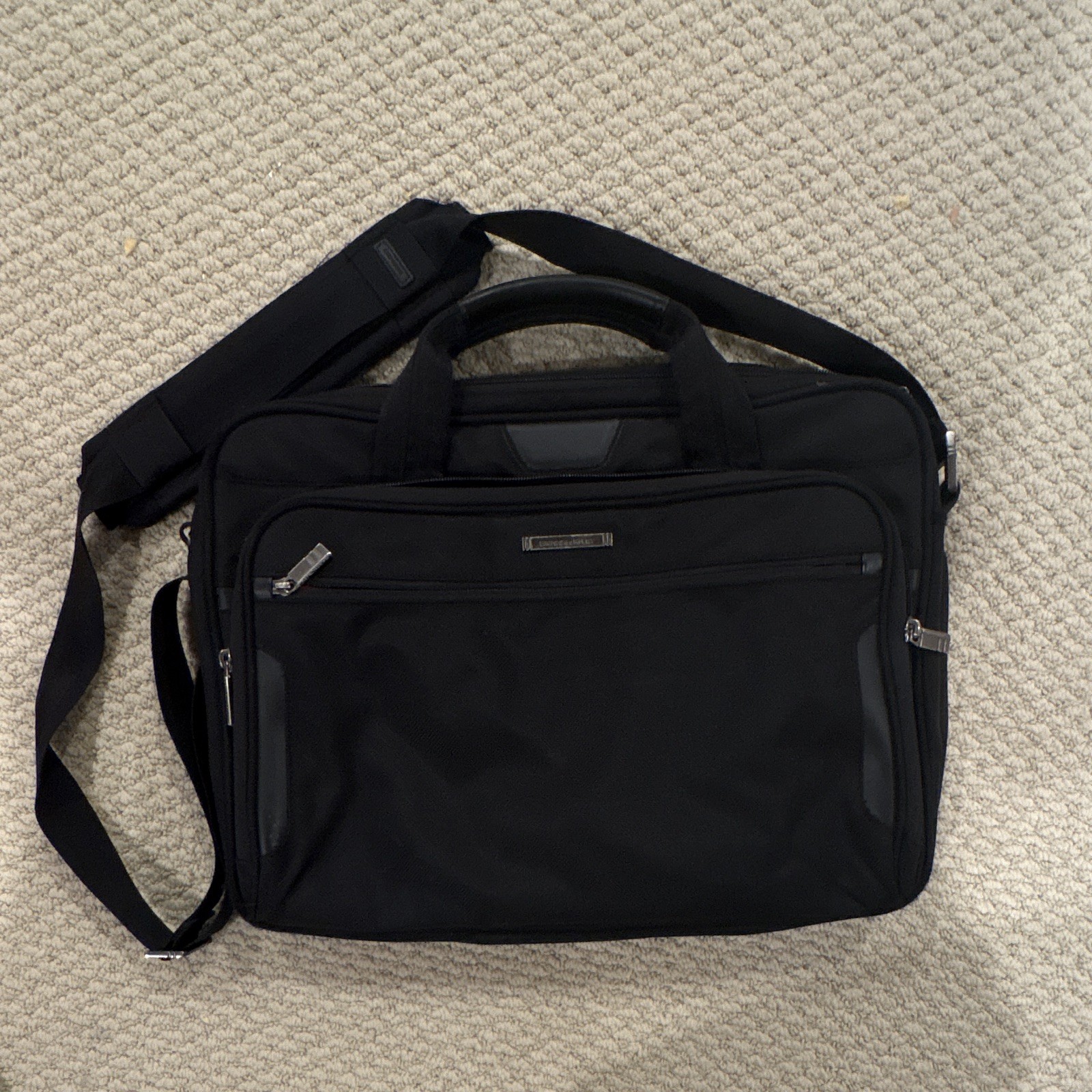 Briggs & Riley @ Work 18″ Slim Brief Messenger Bag Black Ballistic Nylon
