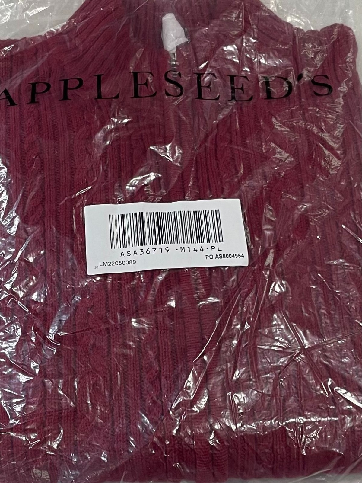 Appleseed’s Wool Blend Sweater Jacket PL Red Vibrant Cable Knit Fisherman Preppy