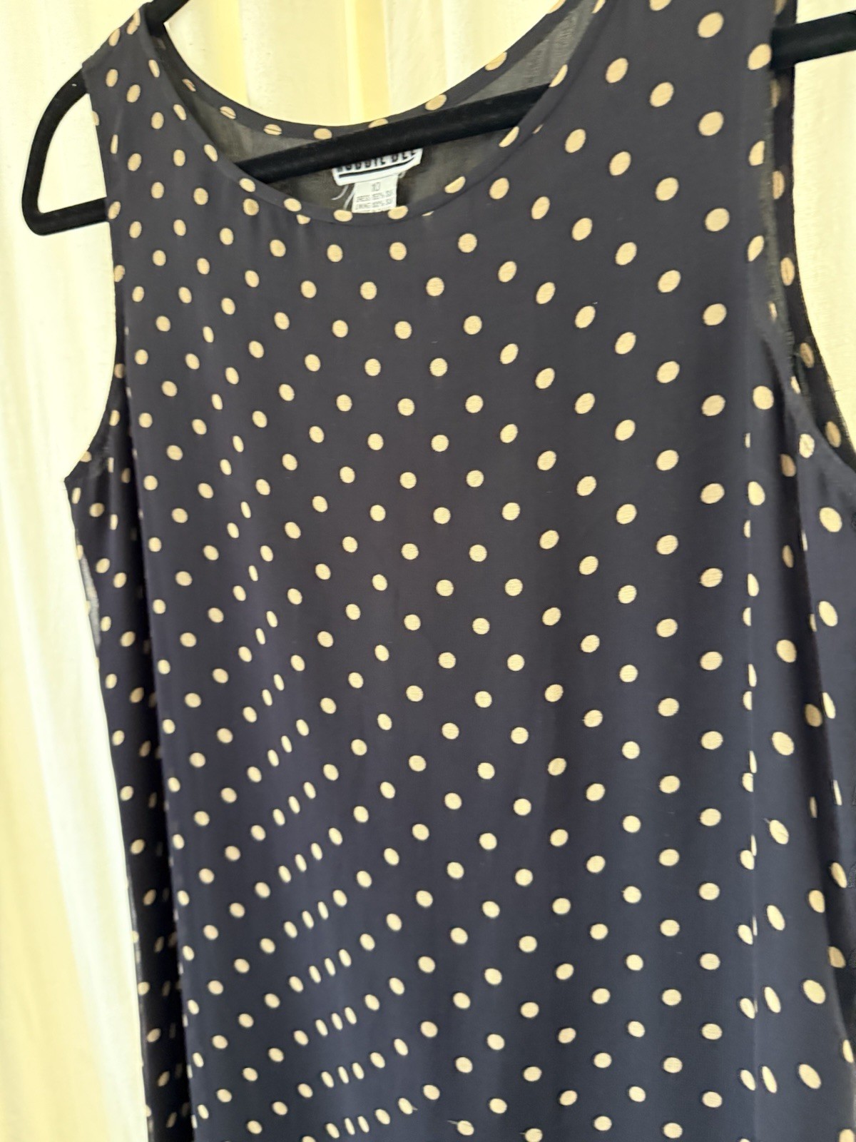 Robbie Bee Black White Polka Dot Silk Chiffon Maxi Dress Bow Lined Size 10