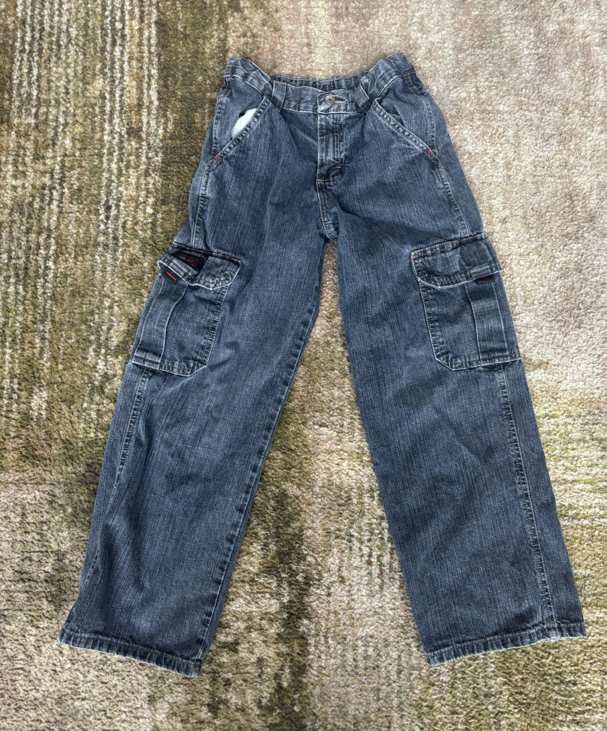 OshKosh B’gosh Boys Blue Denim Cargo Jeans Size 10 Regular Fit Pockets