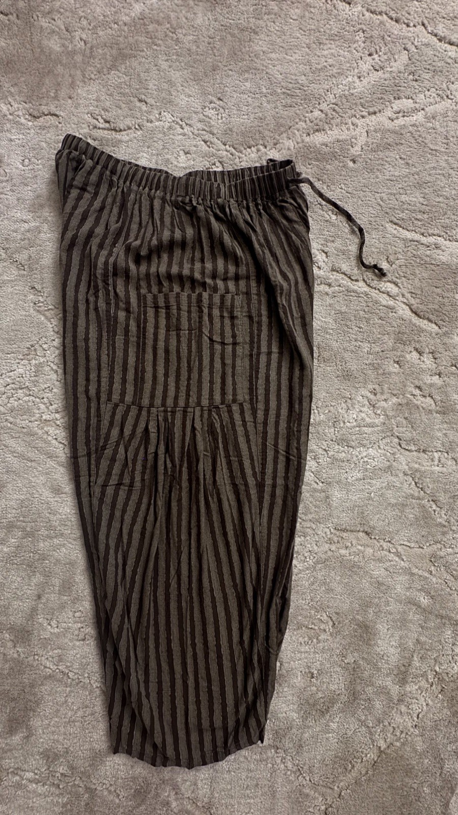 WOMEN’S TARSE SIZE LARGE BEACH STYLED PANTS BROWN AND GREEN WITH POCKETS