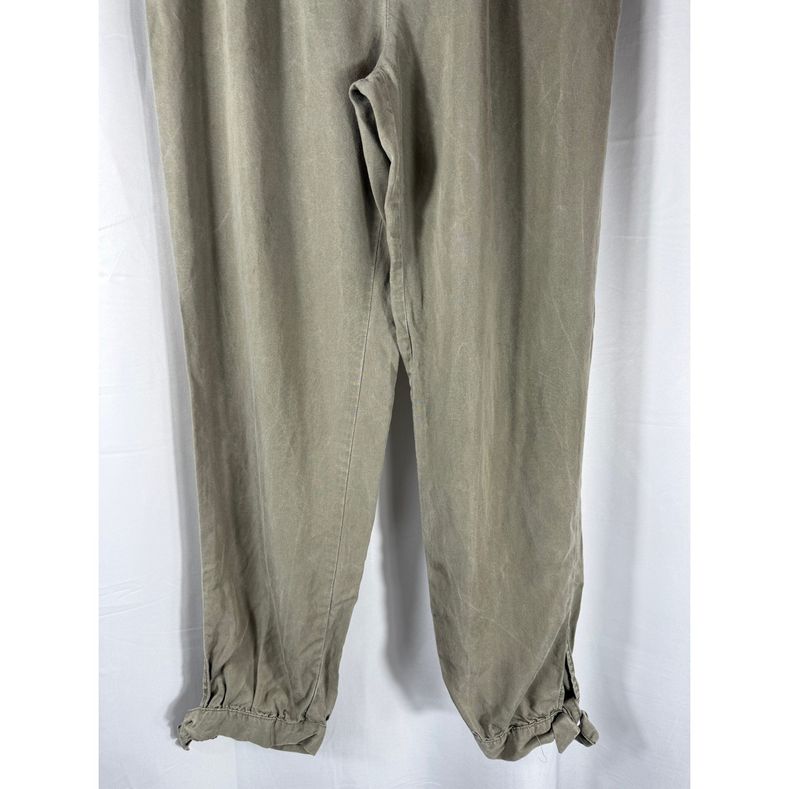 Abercrombie & Fitch Olive Green Tie Ankle Pants Womens S Casual Elastic Waist