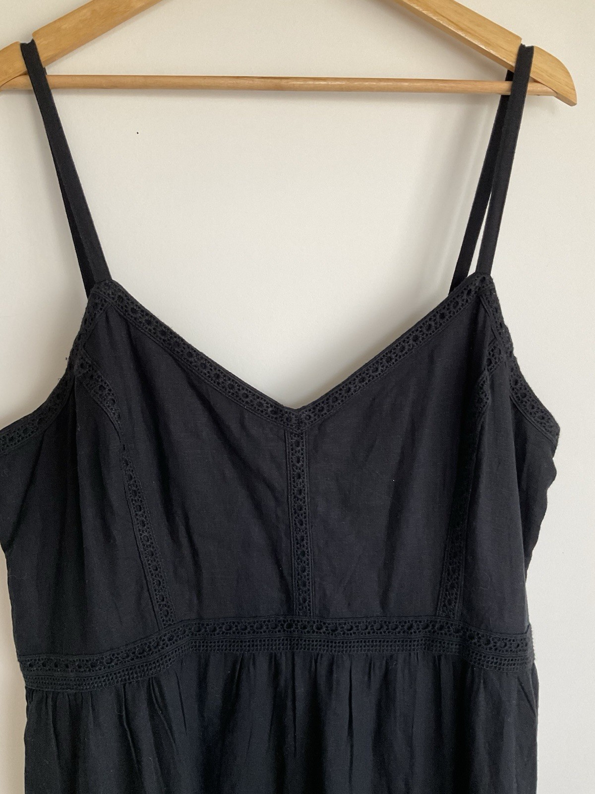 NWT Ann Taylor Loft Lace Linen Embroider Midi Sun Dress SIZE 16 Boho Brunch Lux