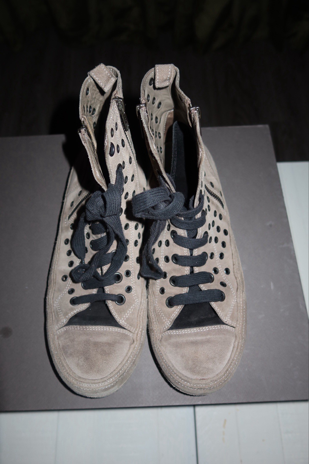 Ann Demeulemeester Scamosciato Mens Sneaker Size 43 Dark Khaki