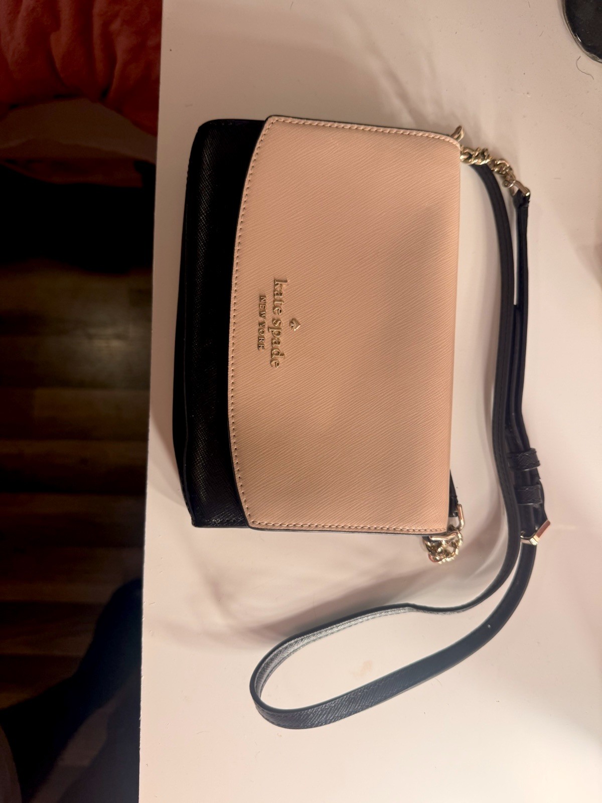 kate spade new york Pink & Black Solid Wristlet Wallet w/ Wrist Strap Logo