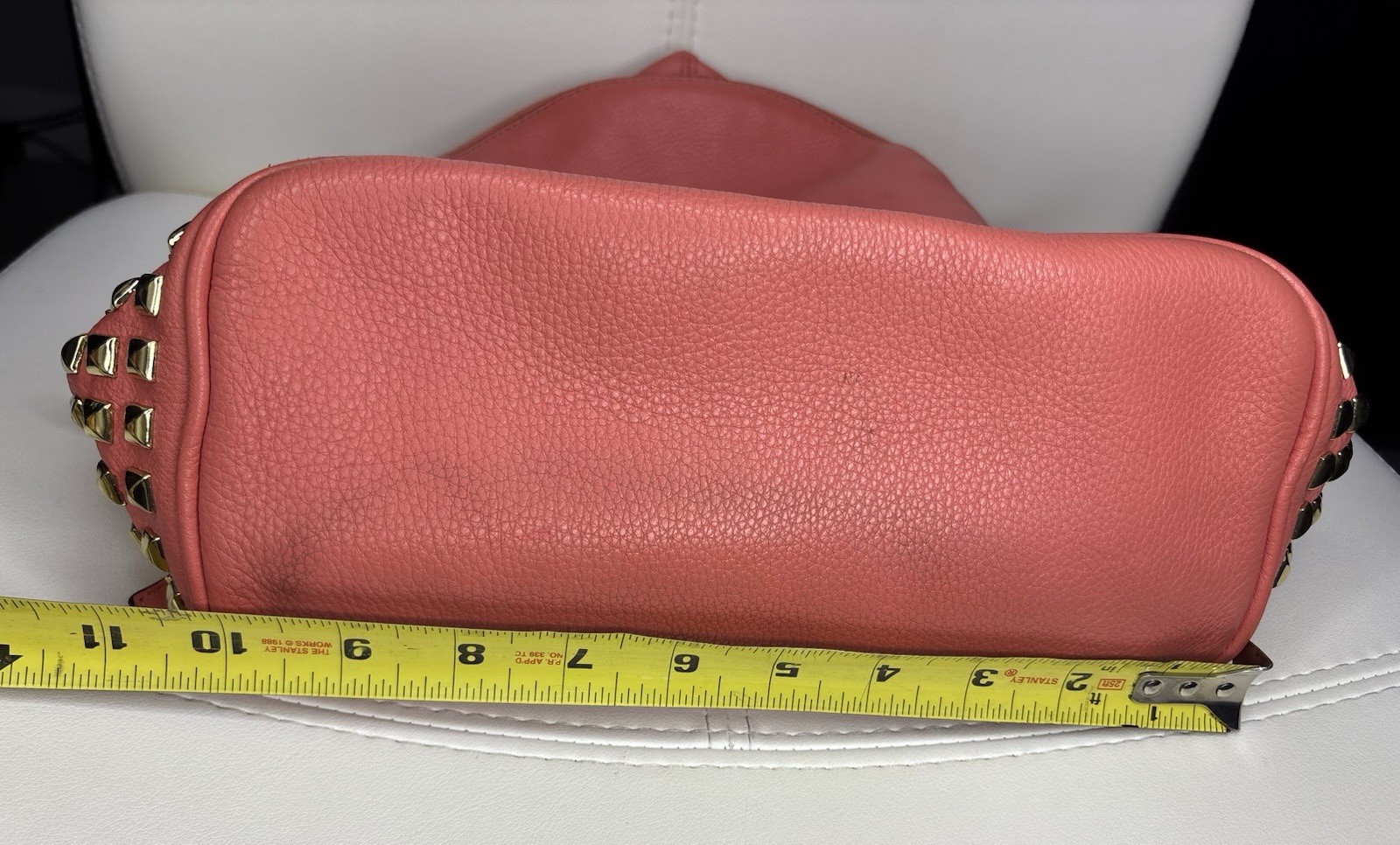 Michael Kors Women’s Medium Backpack Purse In Peach Soft Leather With Gold Studs