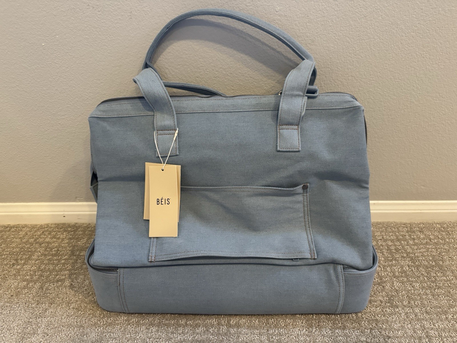 Gap × BÉIS Denim Weekender Carry On Travel Bag Luggage NWT!