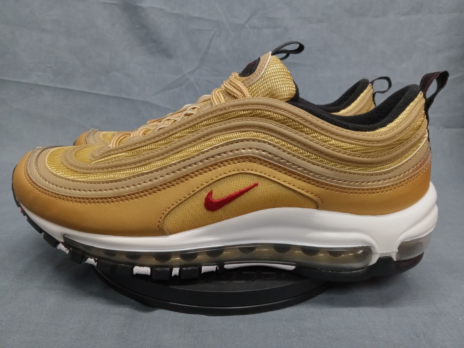 Nike Air Max 97 QS (GS) Sneaker Metallic Gold Varsity Red Boys Size 7 NEW NO BOX