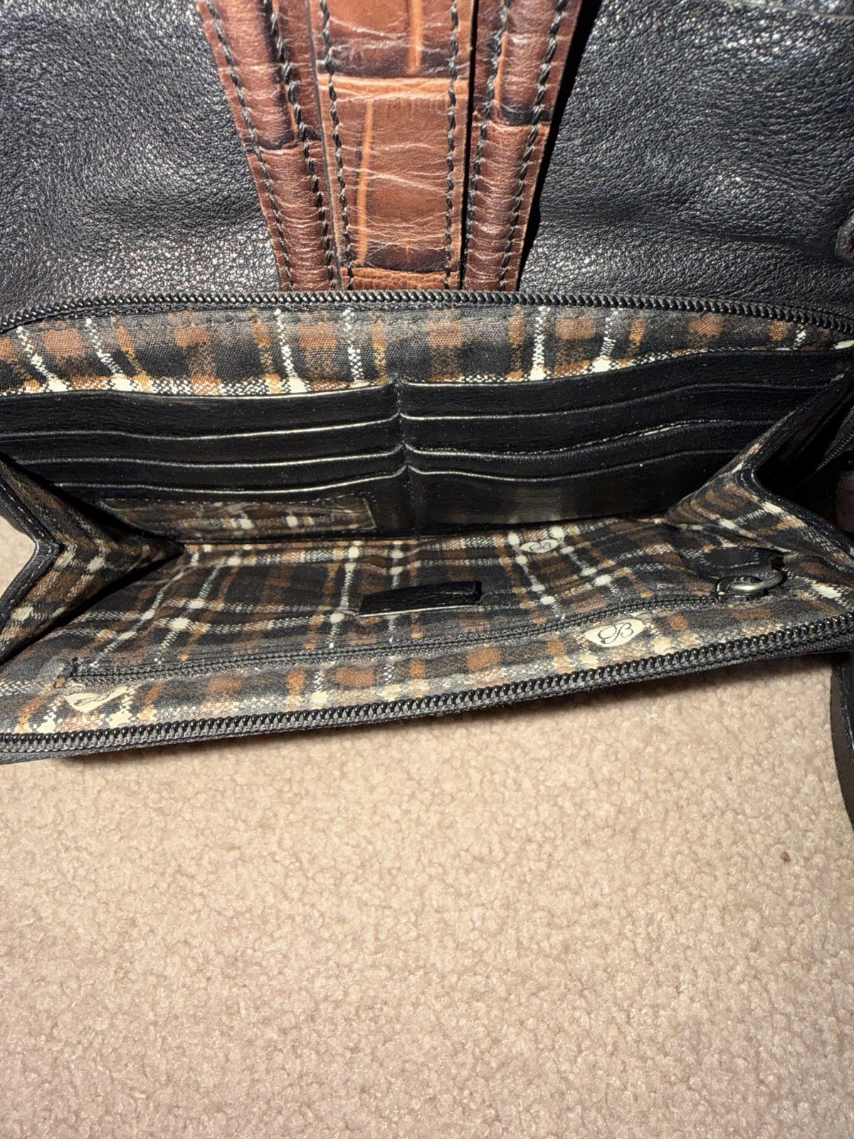 Brighton RACHEL HIDDEN drop down Secret Wallet Organizer Shoulder Bag