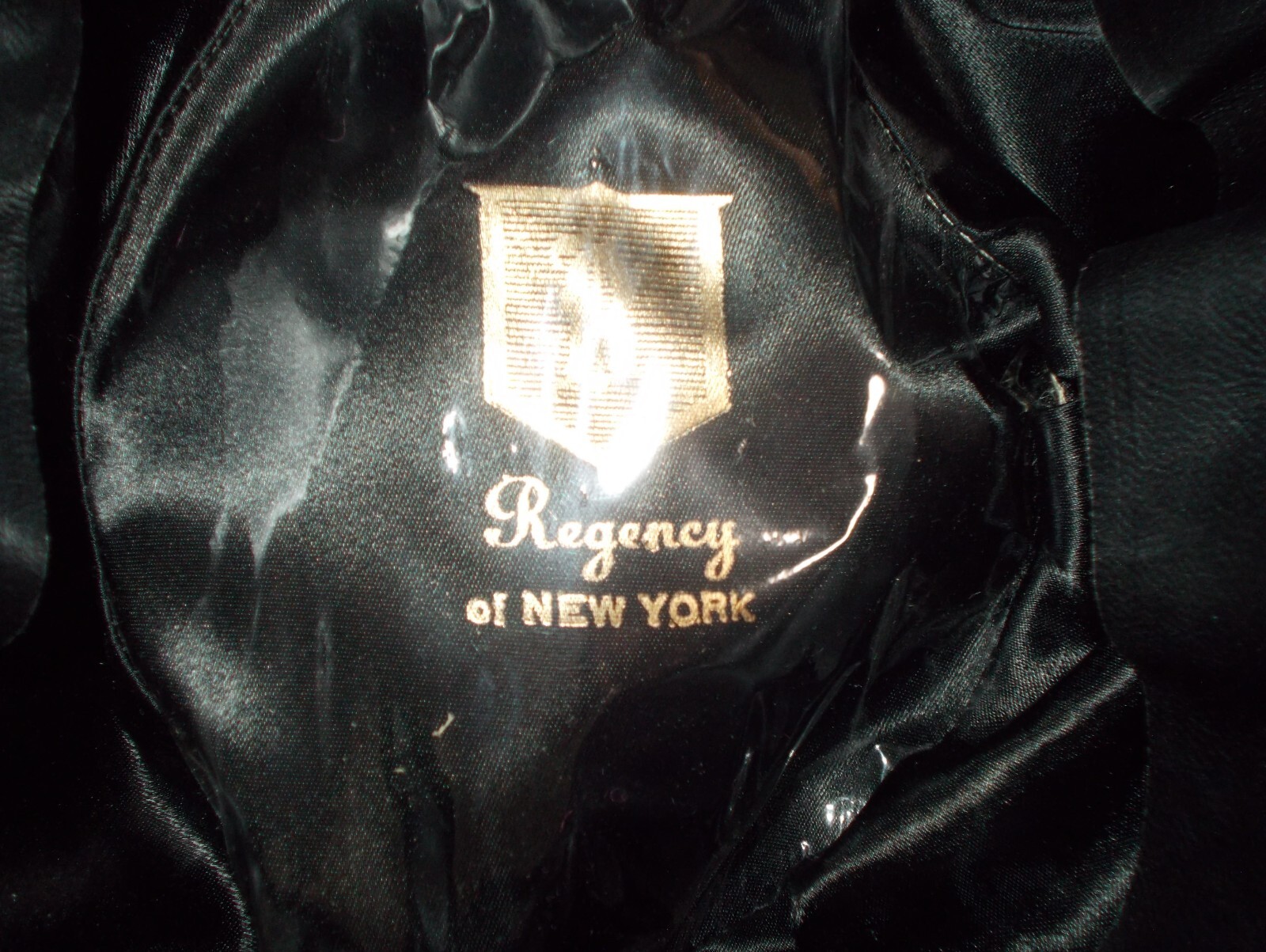 Vtg Regency of New York Black Broadtail Persian Lamb & Leather Fedora Hat 22 3/4