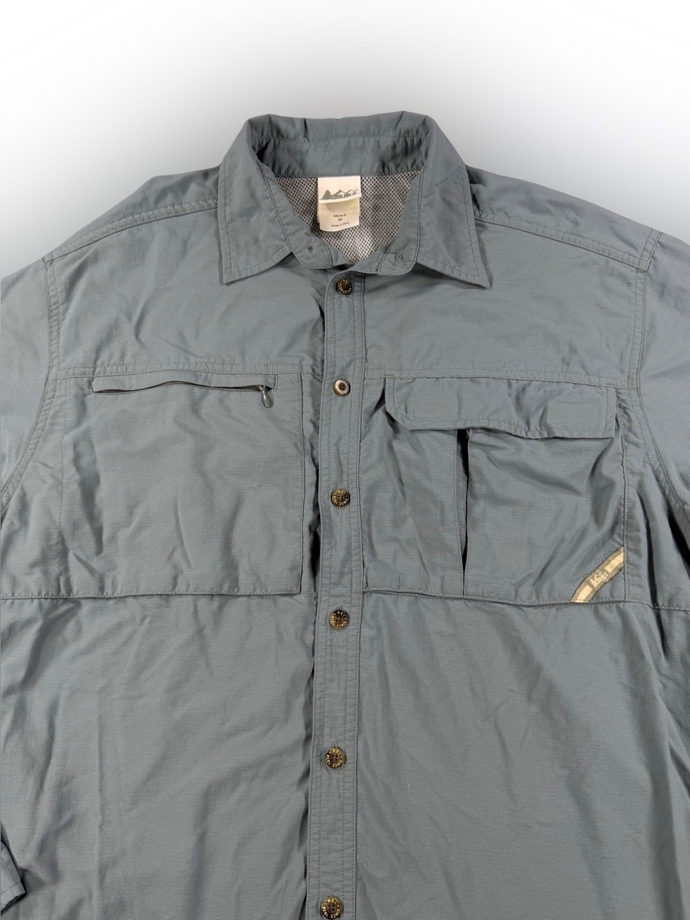 REI Men’s Slate Gray Lightweight Utility Button Up Shirt Jacket Size M