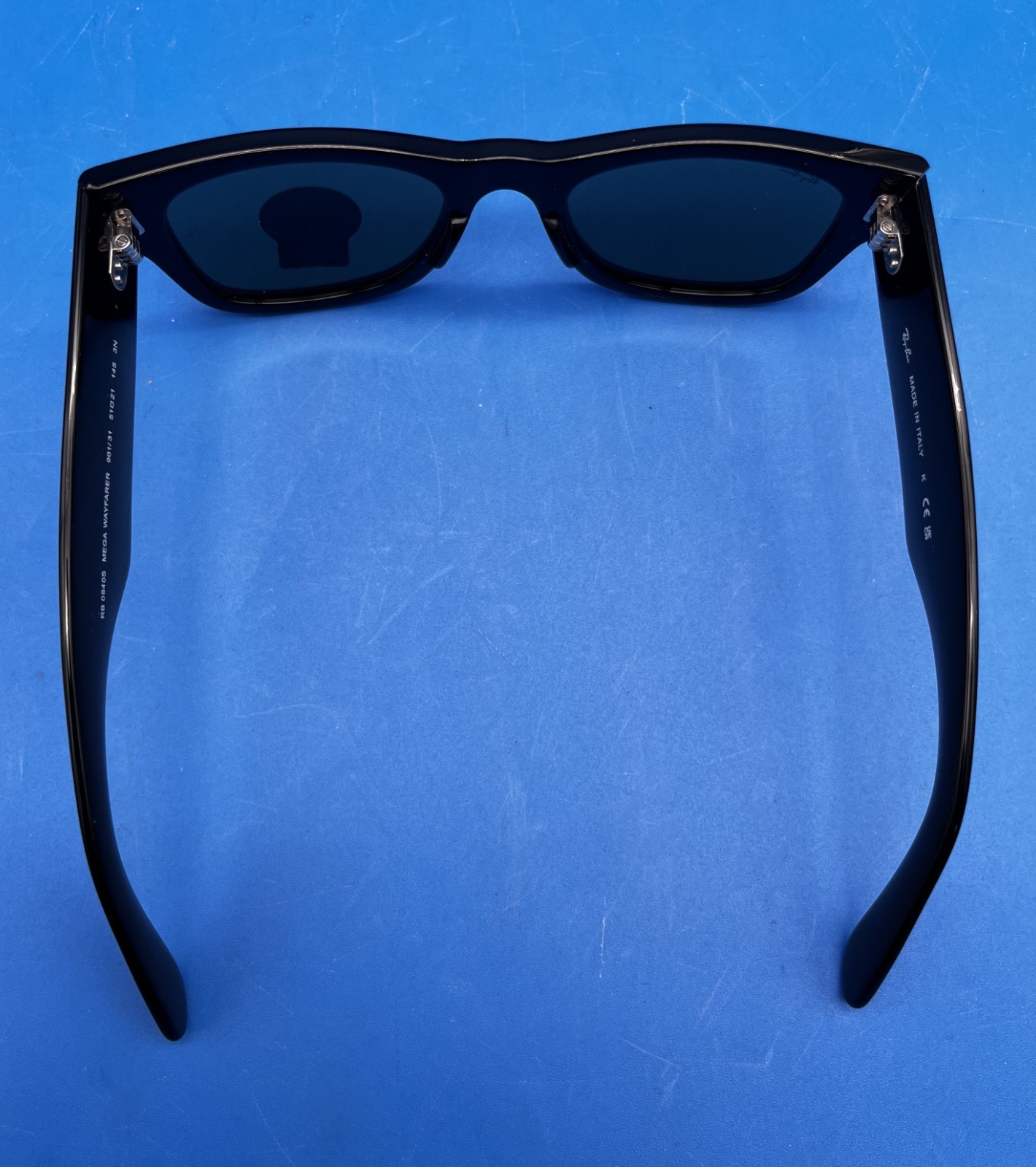 Ray-Ban RB0840S Mega Wayfarer 901/31 51mm Black Frame/Green Lens Sunglasses