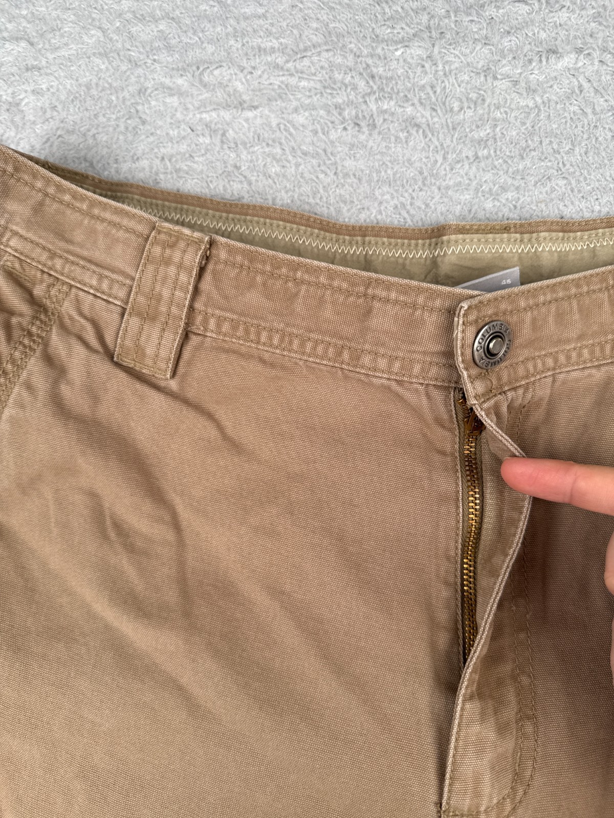 Columbia Shorts Men 36 Brown Cargo 100% Cotton Duck Fabric 9″ Hike Camp Fishing