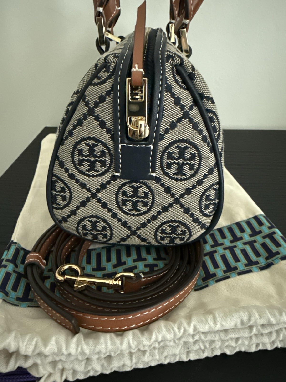 Tory Burch Mini T Monogram Barrel Bag