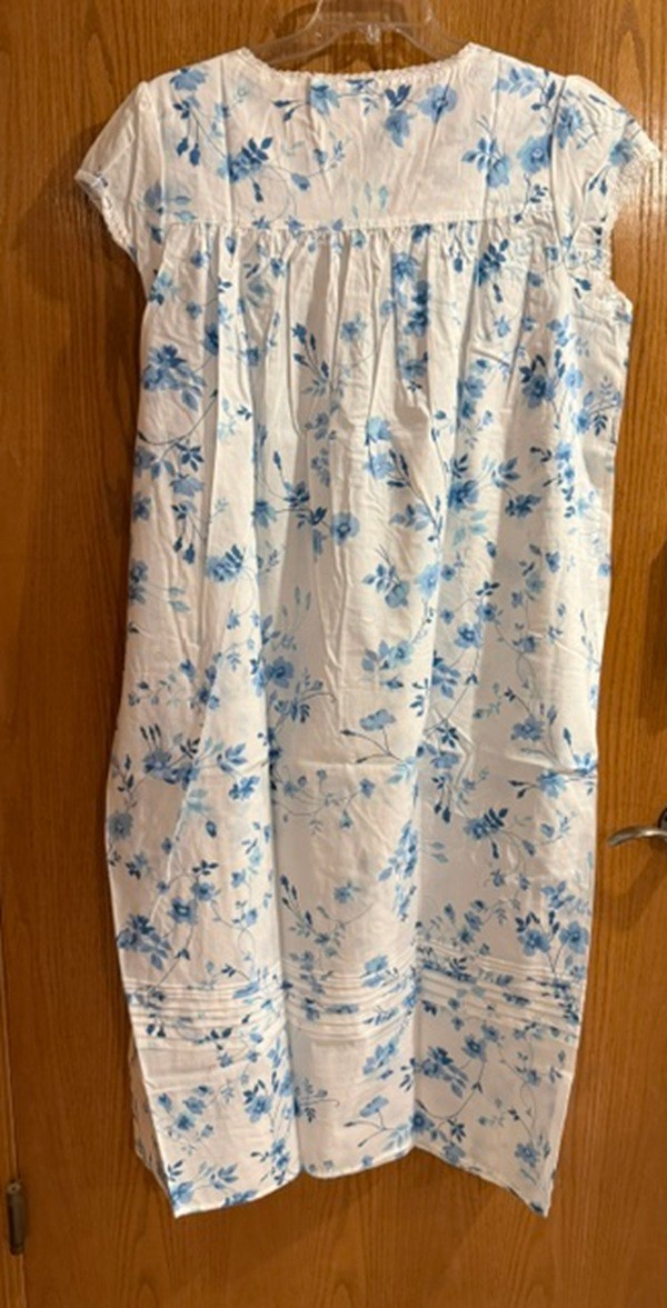 Eileen West 50″ Cap Sleeve 100% Cotton Lawn Nightgown Size 1X